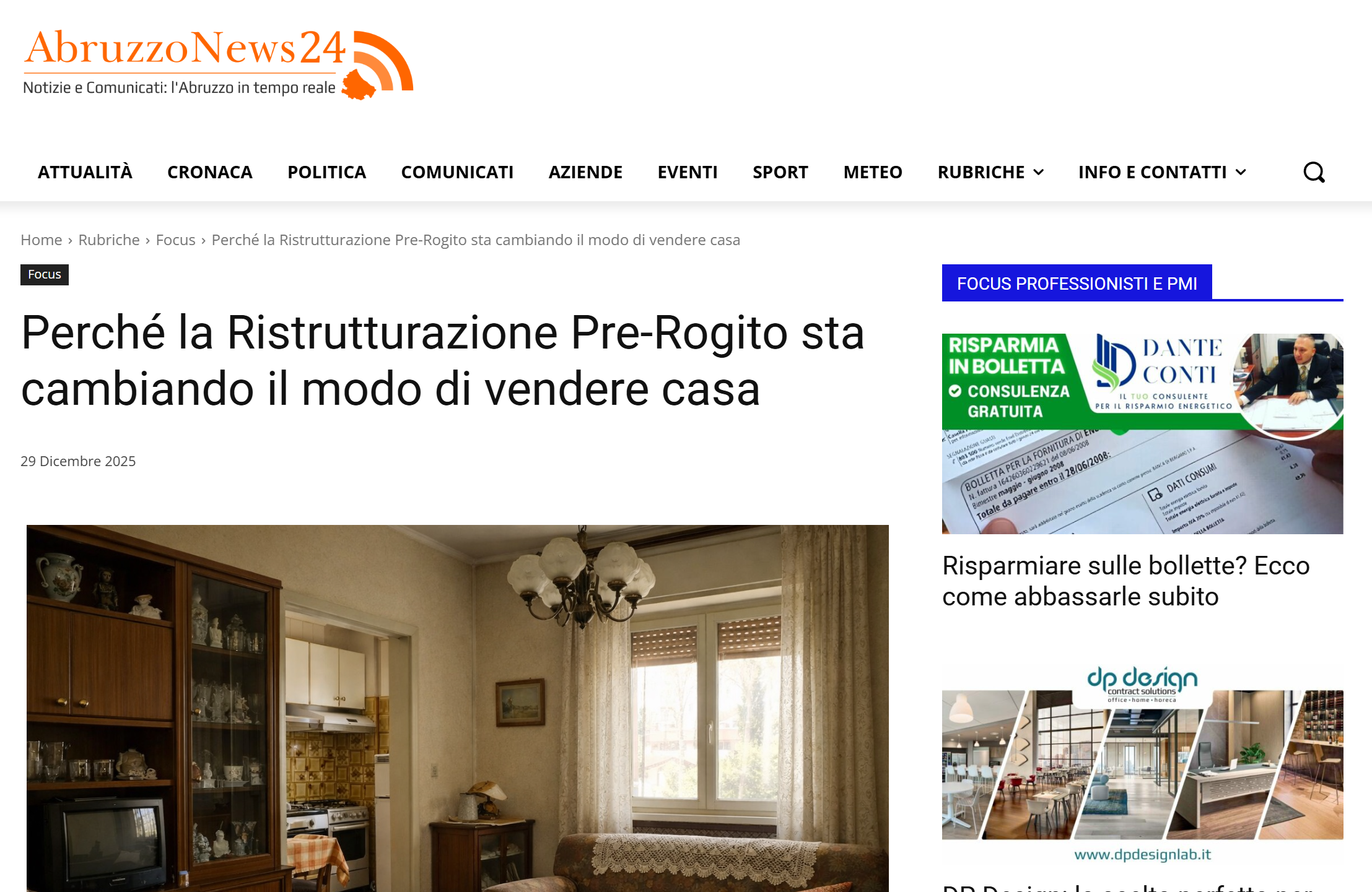 Articolo VendiRistrutturato su abruzzonews24.com