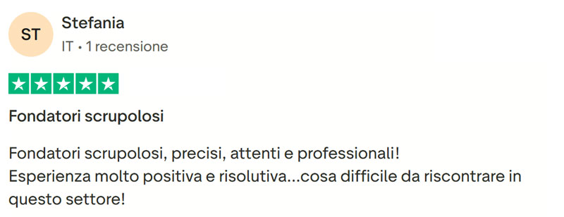 Recensione cliente VendiRistrutturato Stefania su Trustpilot